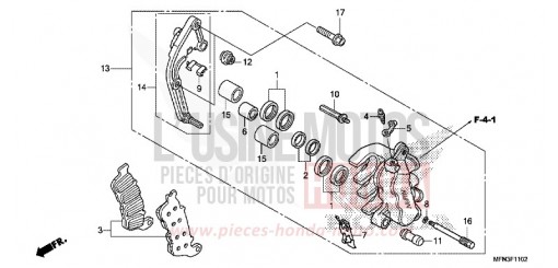 MACHOIRE DE FREIN AVANT G. (CB1000RA) CB1000RAD de 2013